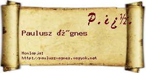 Paulusz Ágnes névjegykártya